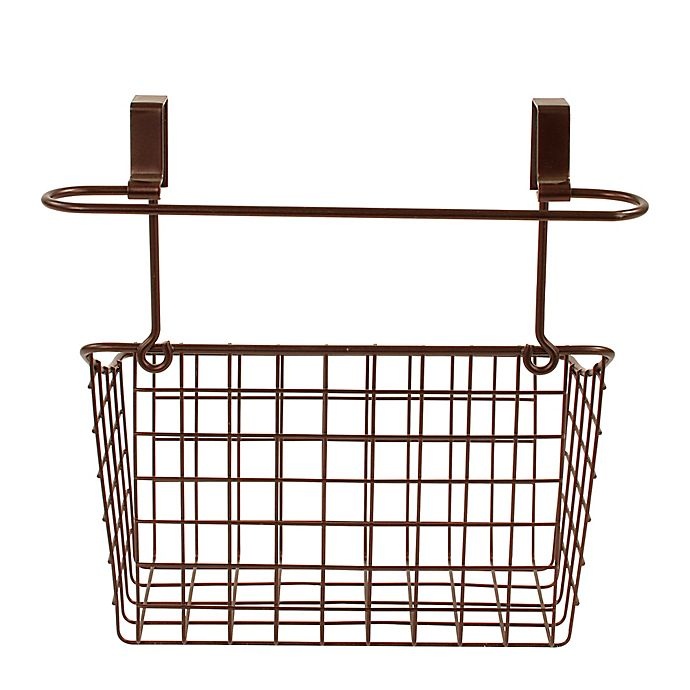 slide 2 of 6, Spectrum Steel Grid Medium Over-the-Door Towel Bar/Basket - Bronze, 1 ct