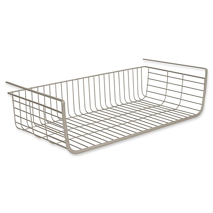 slide 1 of 3, Spectrum Steel Ashley Large Over-the-Shelf Basket - Satin Nickel, 1 ct