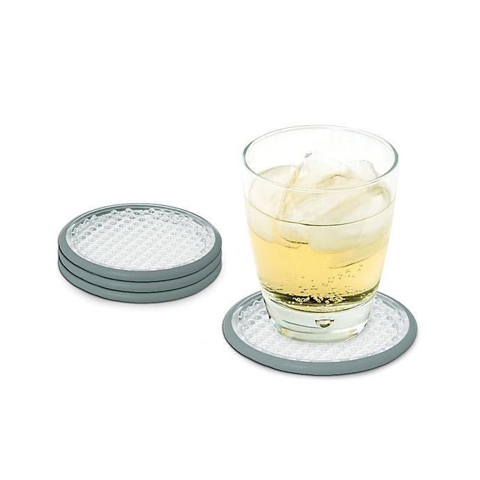 slide 2 of 2, Spectrum Cora Bubble Coasters - Grey/Clear, 4 ct