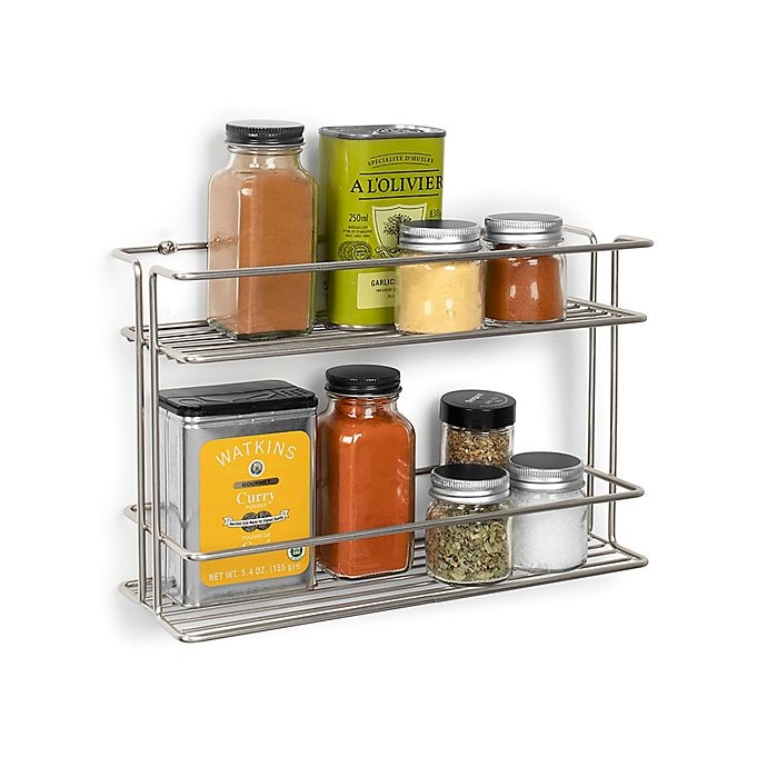 slide 2 of 11, Spectrum Stainless Steel Wall-Mount Spice Rack - Satin Nickel, 1 ct