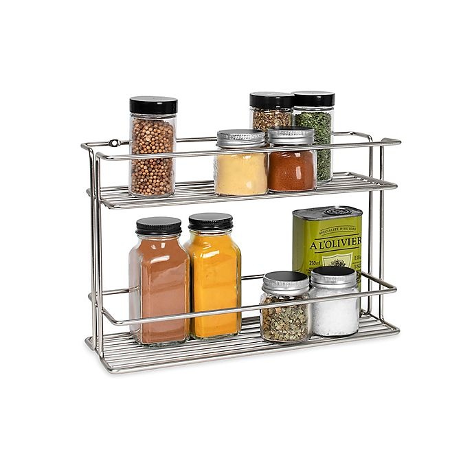 slide 6 of 11, Spectrum Stainless Steel Wall-Mount Spice Rack - Satin Nickel, 1 ct