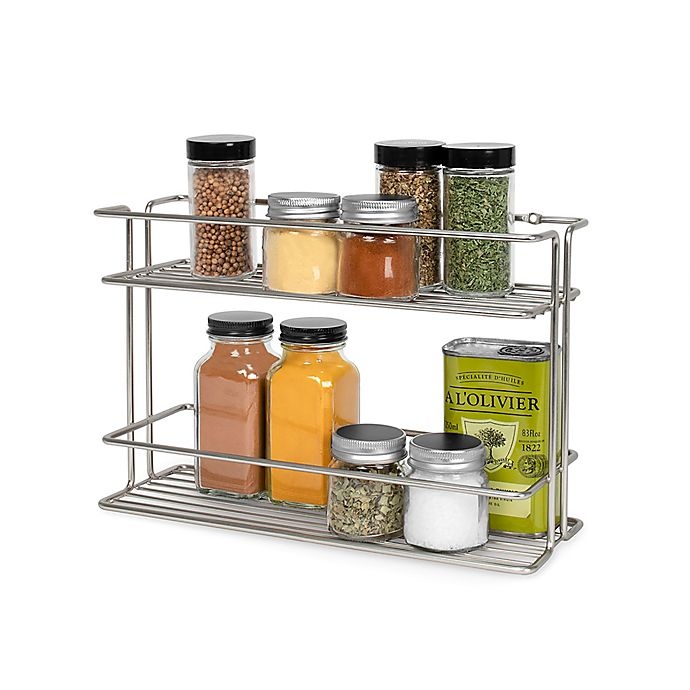 slide 8 of 11, Spectrum Stainless Steel Wall-Mount Spice Rack - Satin Nickel, 1 ct