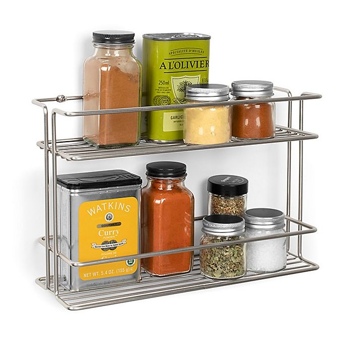 slide 9 of 11, Spectrum Stainless Steel Wall-Mount Spice Rack - Satin Nickel, 1 ct