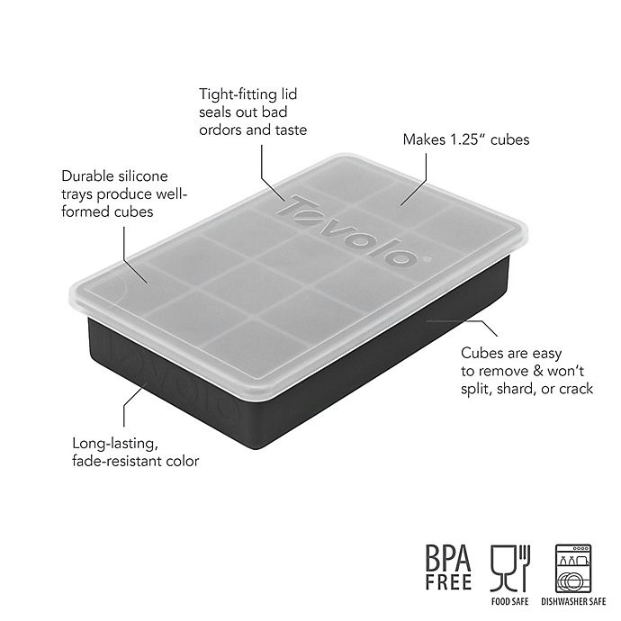 slide 2 of 4, Tovolo Perfect Cube Ice Tray with Lid - Charcoal, 1 ct