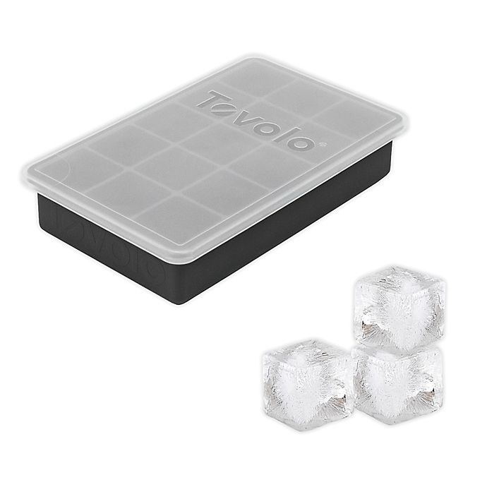 slide 1 of 4, Tovolo Perfect Cube Ice Tray with Lid - Charcoal, 1 ct