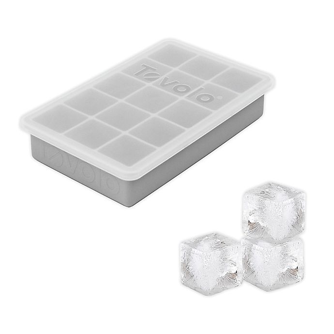 slide 1 of 4, Tovolo Perfect Cube Ice Tray with Lid - Oyster Grey, 1 ct