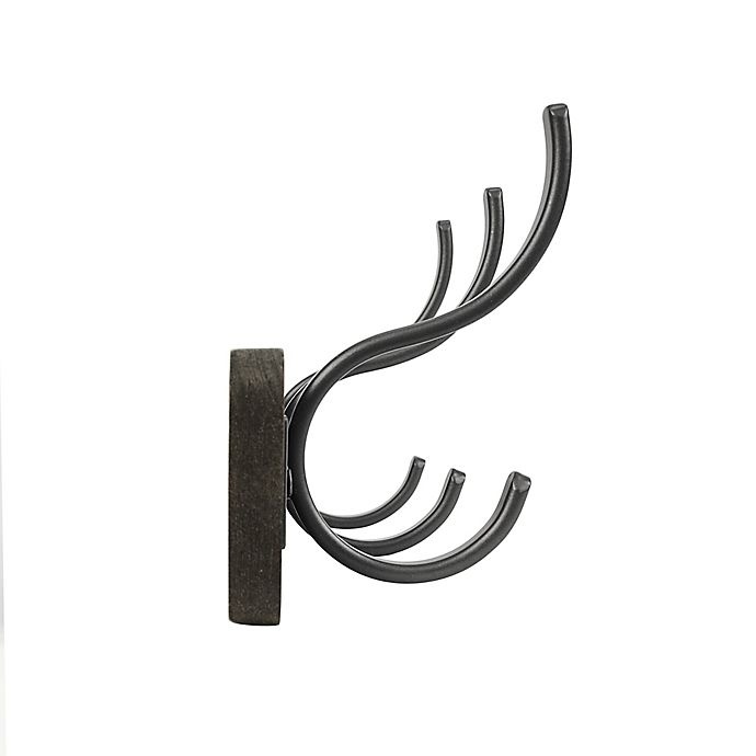 slide 2 of 4, Spectrum Richmond Wood Wall Mount 3-Hook Rack - Coffee, 1 ct