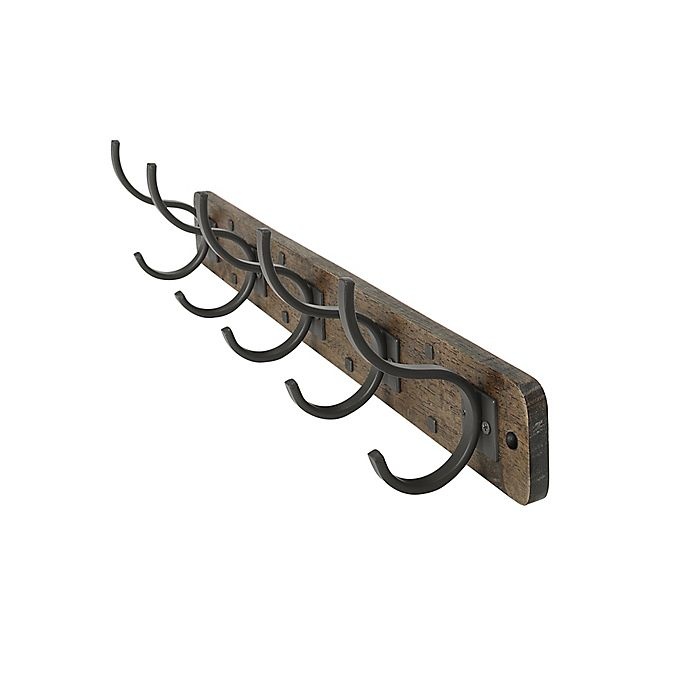 slide 3 of 5, Spectrum Richmond Wood Wall Mount 5-Hook Rack - Coffee, 1 ct