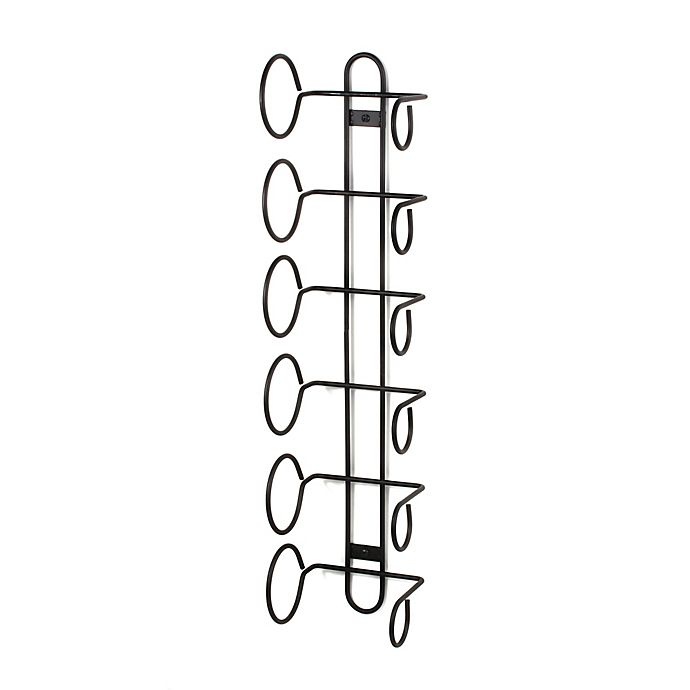 slide 2 of 2, Spectrum Black Wall Mount Wine Rack, 6 ct