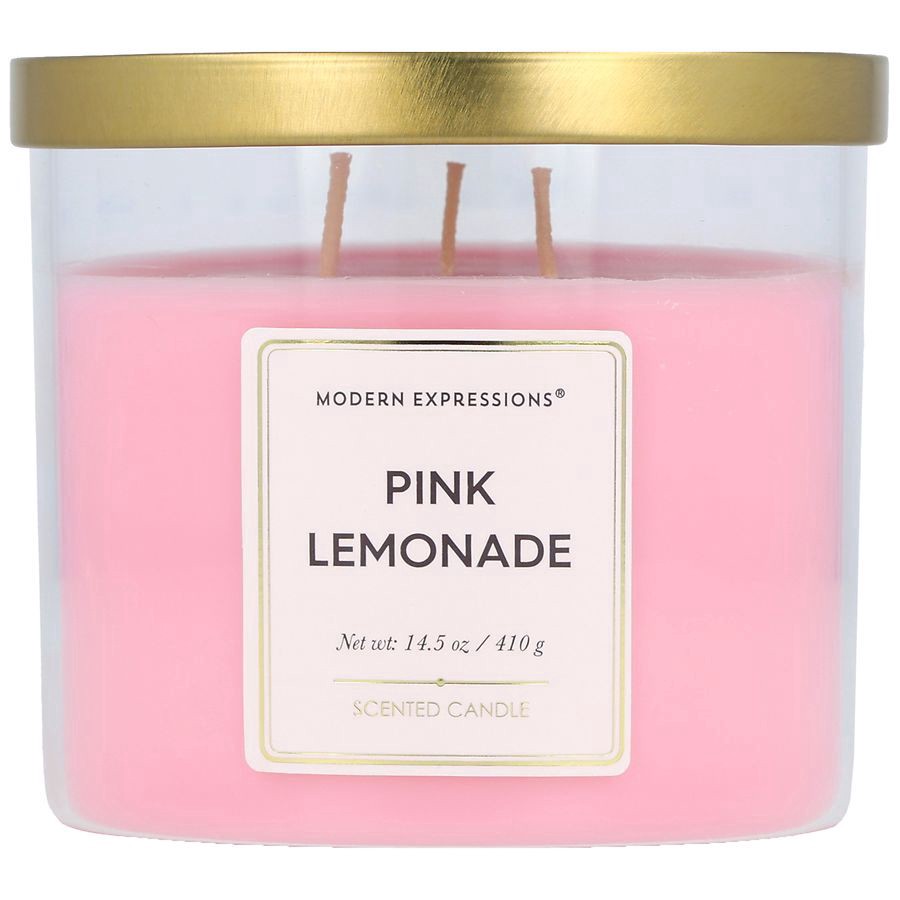 slide 1 of 4, Modern Expressions Scented Candle Pink Lemonade, 14.5 oz