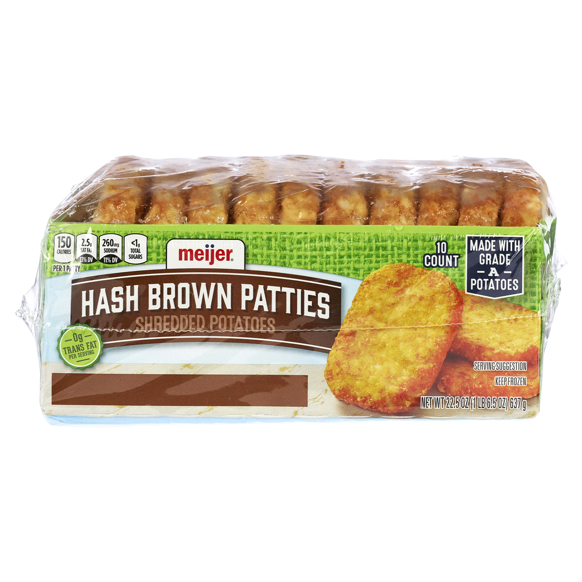 slide 1 of 5, Meijer Hash Browns Patties, 10 ct