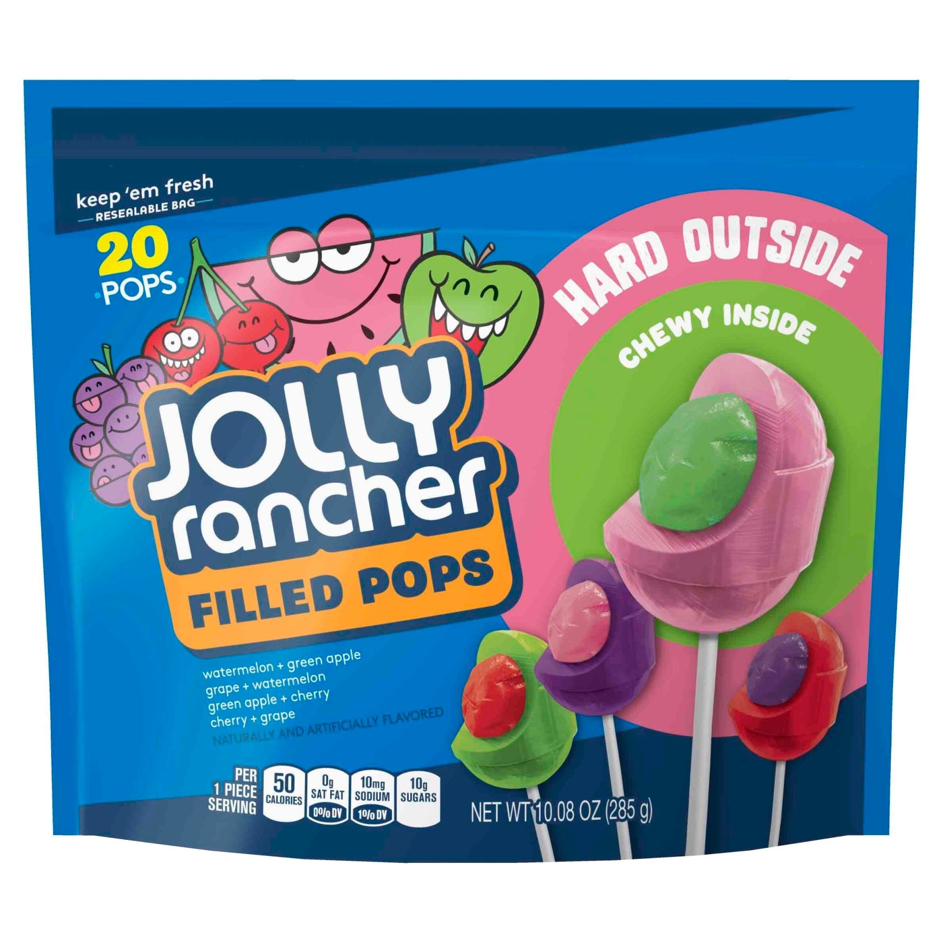 slide 1 of 2, Jolly Rancher Filled Pops, 20 ct; 10.8 oz