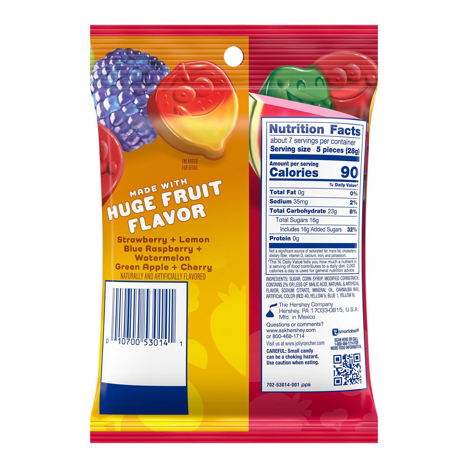 slide 2 of 3, JOLLY RANCHER Gummies Misfits 2-in-1 Fruit Flavored Candy Bag, 6.5 oz, 6.5 oz