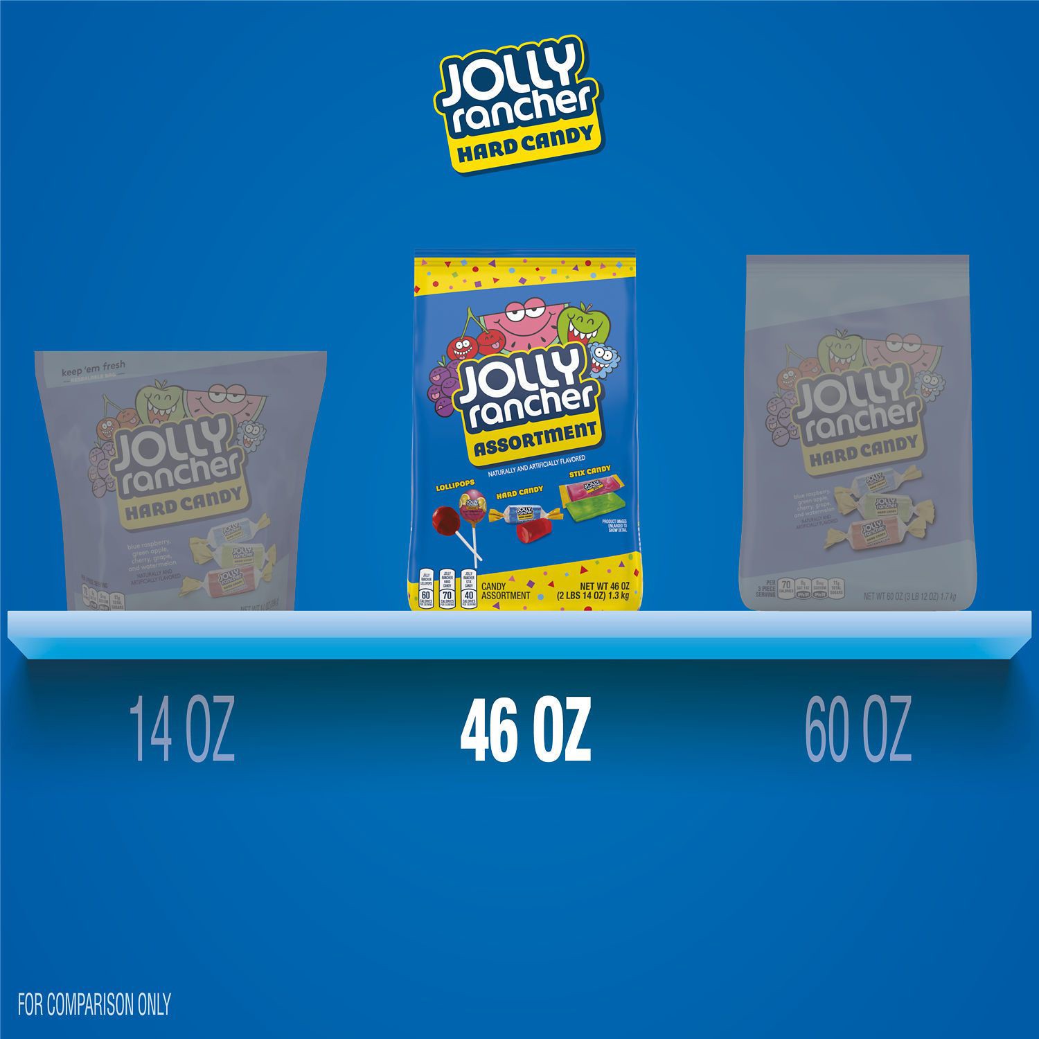 slide 8 of 8, Jolly Rancher Assorted Bag, 46 Oz, 421 oz