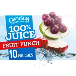 Capri Sun 100% Juice Fruit Punch Naturally Flavored Juice Blend