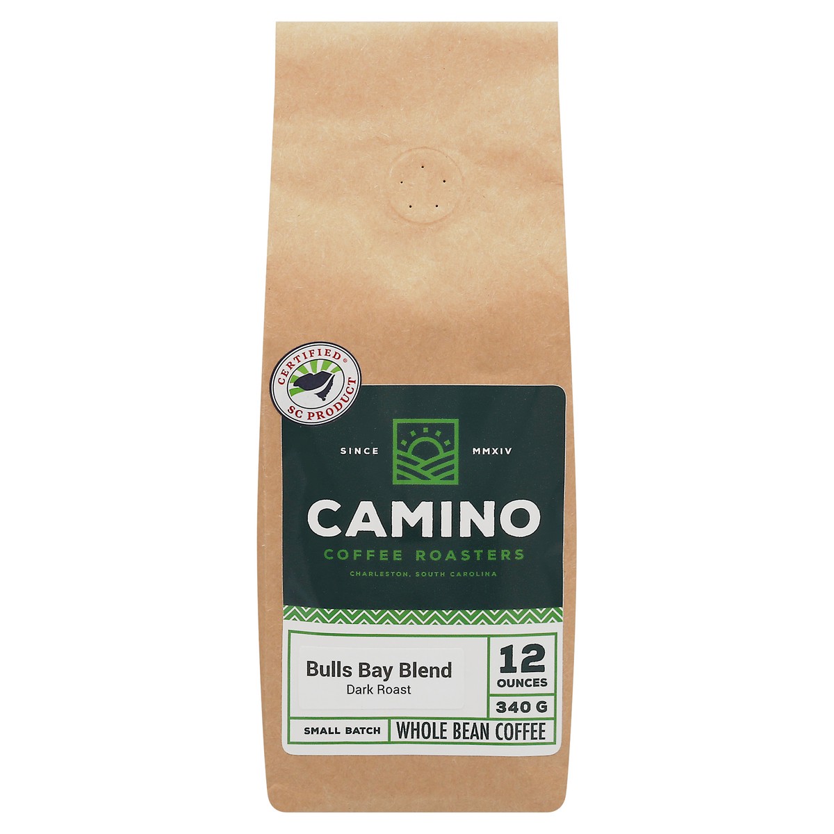 slide 1 of 9, Camino Dark Roast Bulls Bay Blend Whole Bean Coffee 12 oz Bag, 12 oz