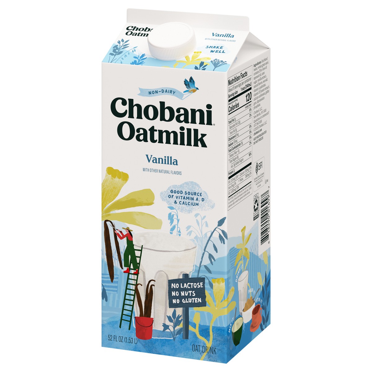 slide 3 of 9, Chobani Vanilla Oatmilk, 52 fl oz