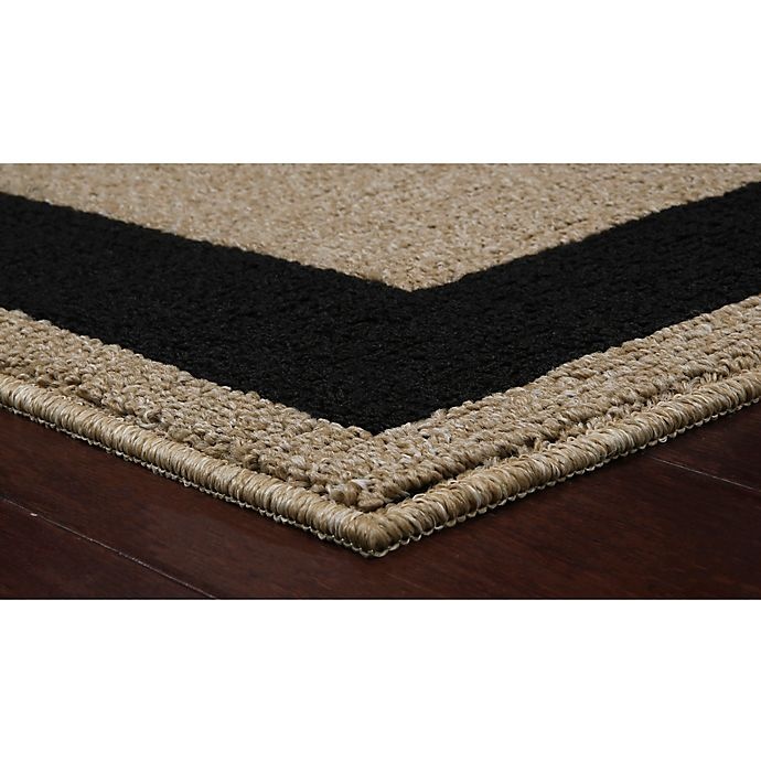 slide 5 of 8, Maples Classic Border Tufted Runner - Black/Camel, 2 ft x 7 ft