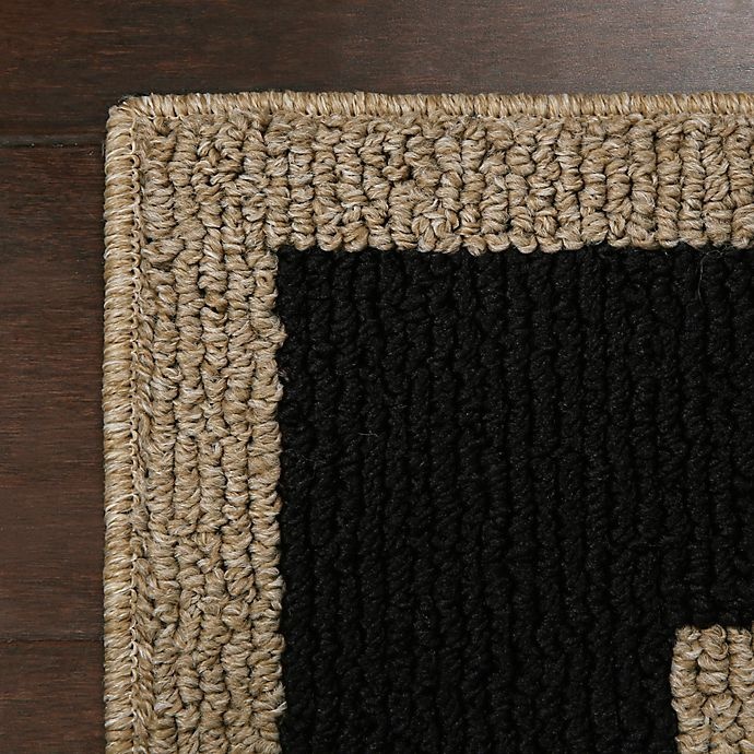 slide 6 of 8, Maples Classic Border Tufted Runner - Black/Camel, 2 ft x 7 ft