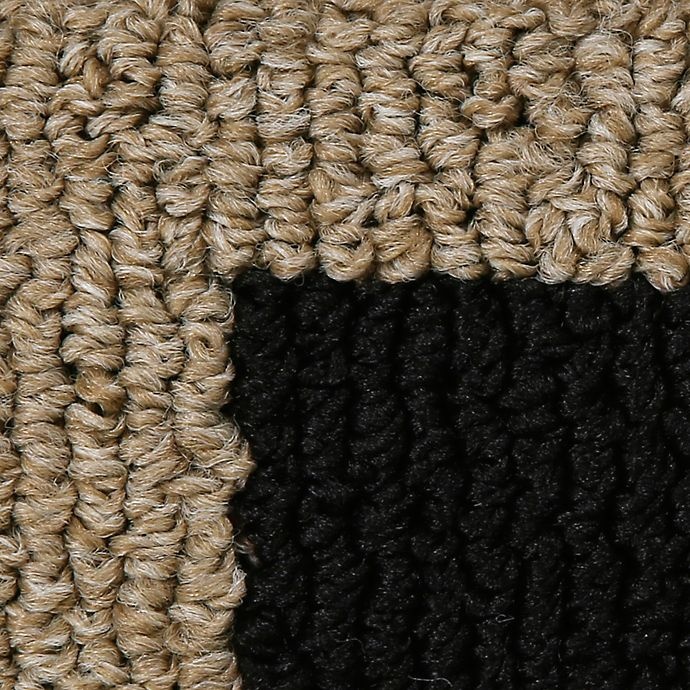 slide 4 of 8, Maples Classic Border Tufted Runner - Black/Camel, 2 ft x 7 ft