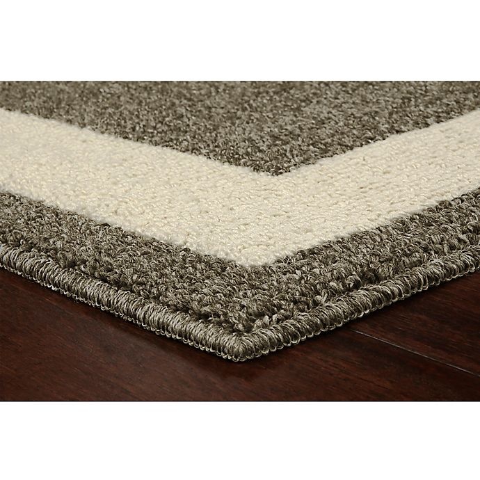 slide 4 of 8, Maples Classic Border Tufted Runner - Mushroom, 2 ft x 7 ft