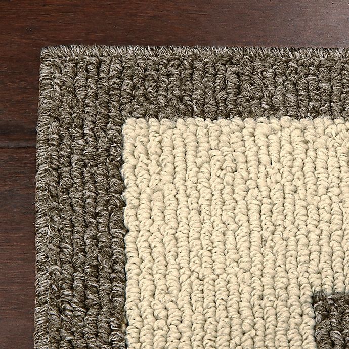 slide 7 of 8, Maples Classic Border Tufted Runner - Mushroom, 2 ft x 7 ft