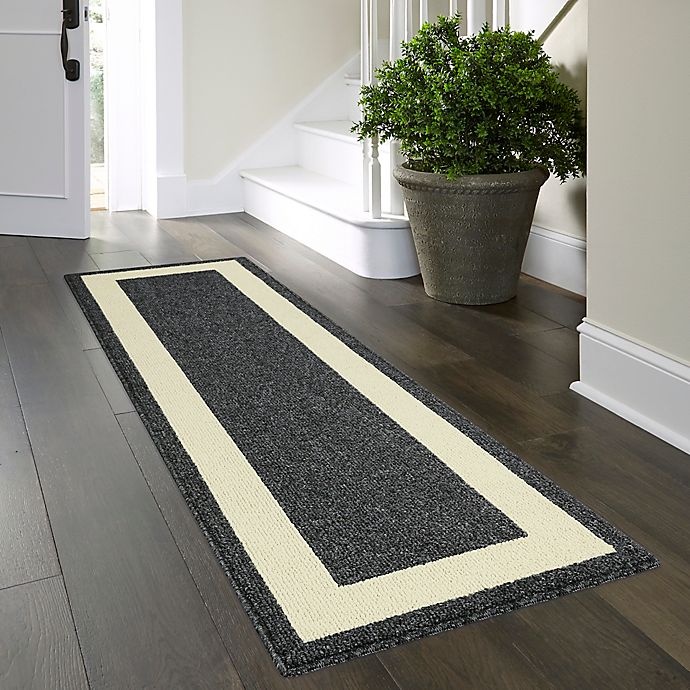 slide 8 of 8, Maples Classic Border Tufted Runner - Ash Heather/Sand, 2 ft x 7 ft