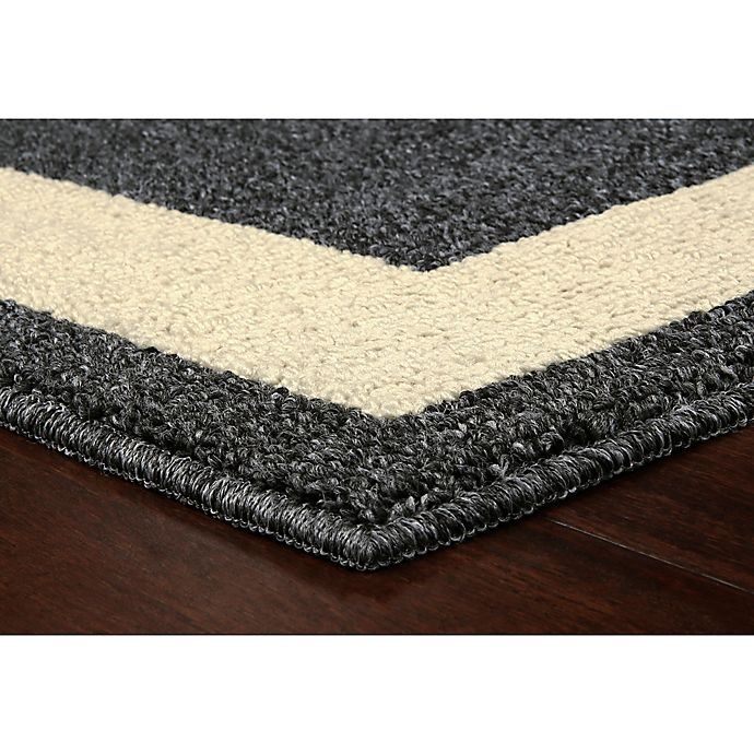 slide 6 of 8, Maples Classic Border Tufted Runner - Ash Heather/Sand, 2 ft x 7 ft