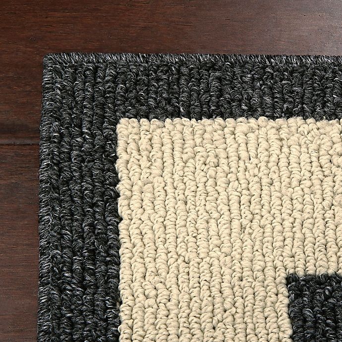 slide 4 of 8, Maples Classic Border Tufted Runner - Ash Heather/Sand, 2 ft x 7 ft