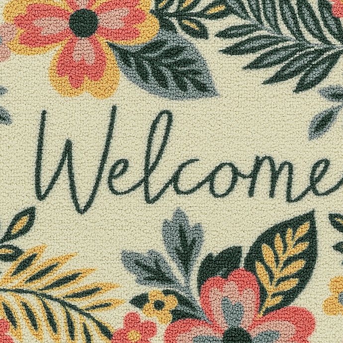 slide 3 of 7, Maples Spring Print Welcome'' Accent Rug'', 20 in x 34 in