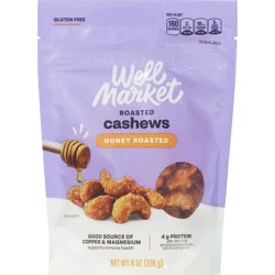 Well Market Honey Roasted Cashews - 8 oz