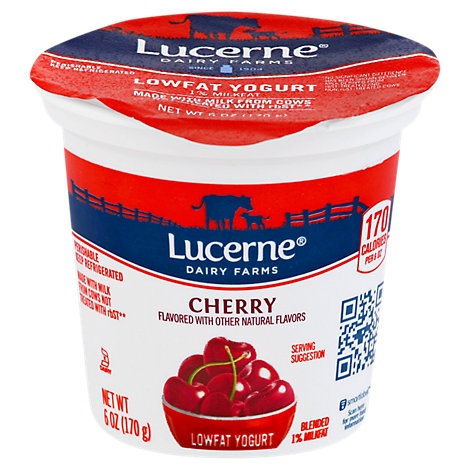 slide 1 of 1, Lucerne Yogurt Lowfat Cherry Flavored, 6 oz