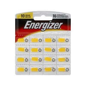 slide 1 of 1, Energizer Zinc Air Hearing Aid Batteries Size 10, 16 ct