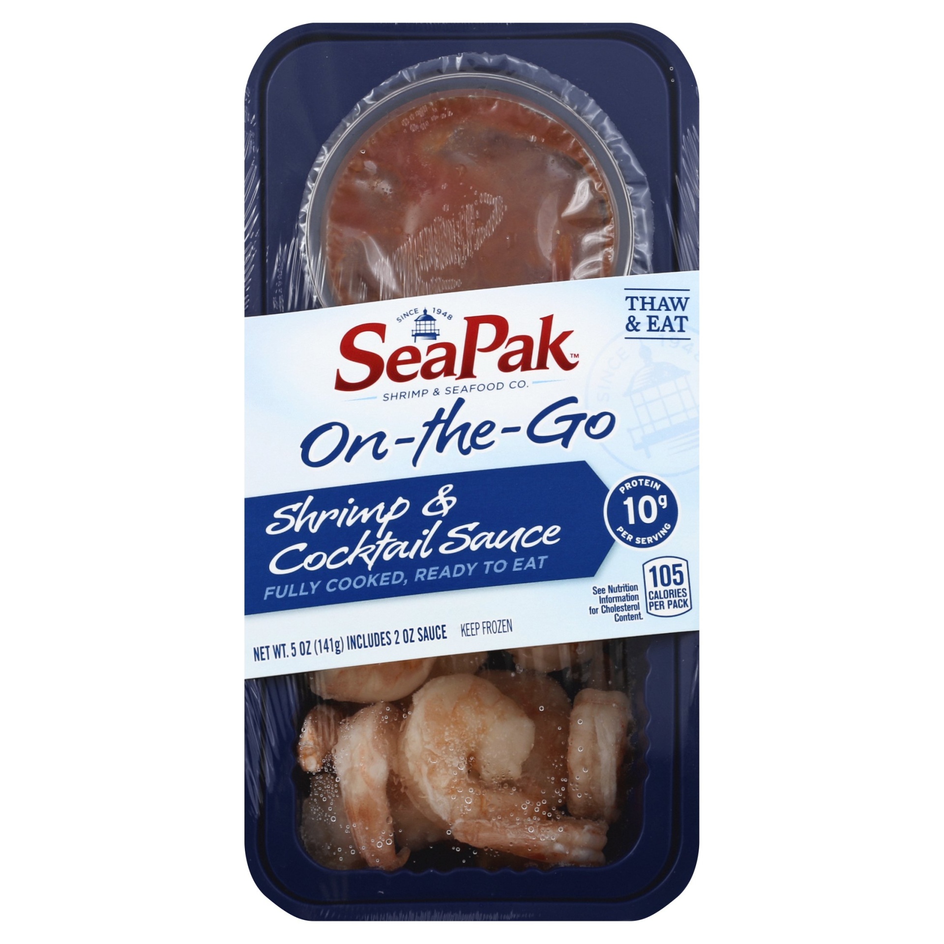 slide 1 of 8, SeaPak Shrimp & Cocktail Sauce 5 oz, 5 oz