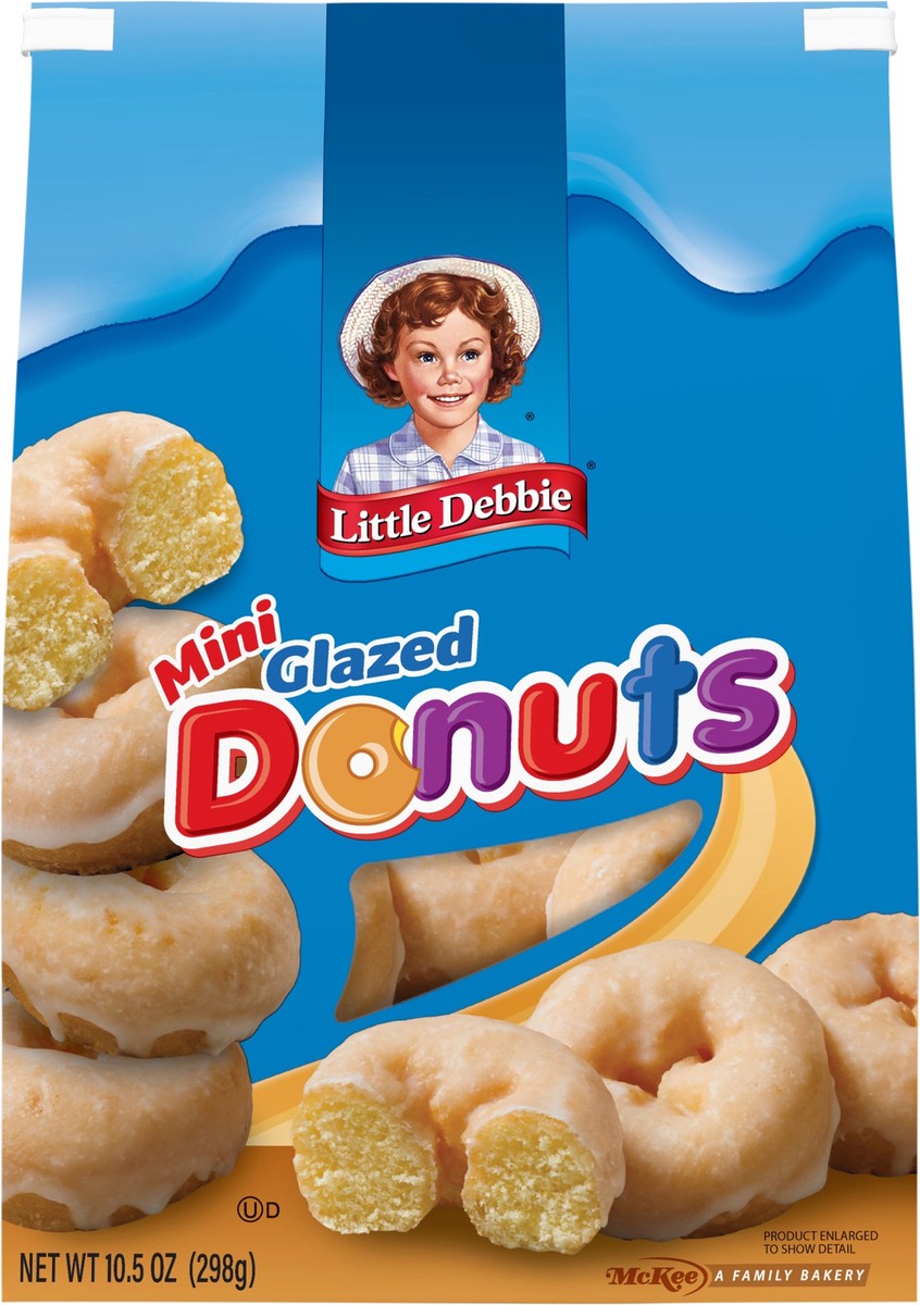 slide 5 of 14, Little Debbie Snack Cakes, Little Debbie Family Pack Glazed Mini Donuts (bagged), 10.5 oz