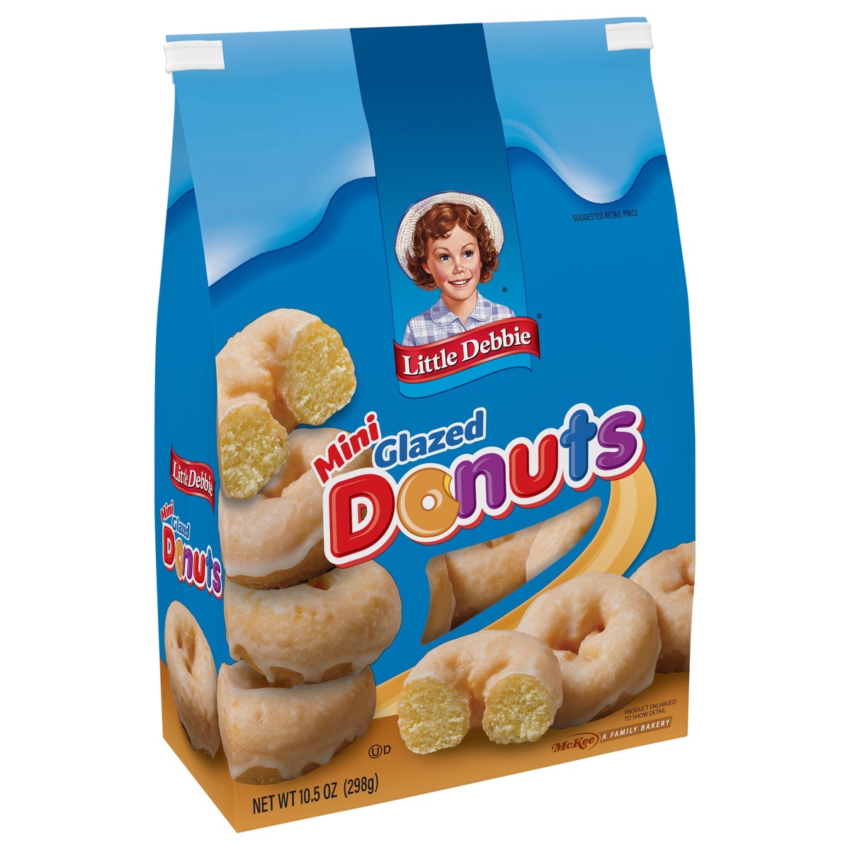 slide 10 of 14, Little Debbie Snack Cakes, Little Debbie Family Pack Glazed Mini Donuts (bagged), 10.5 oz