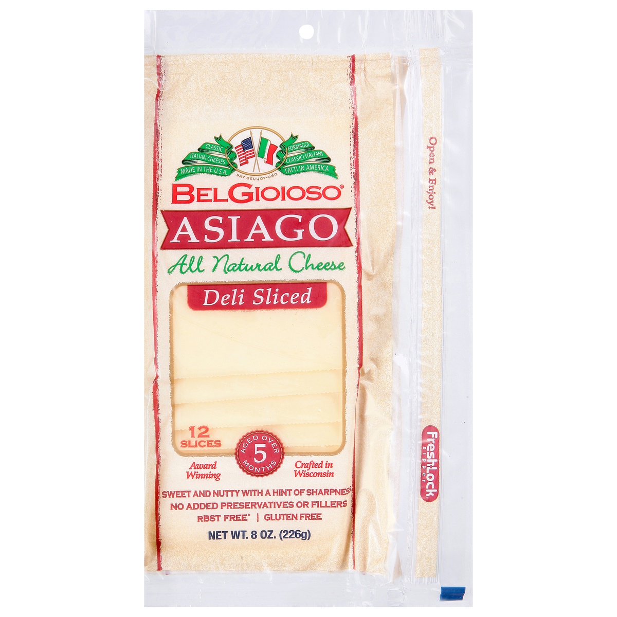 BelGioioso Sliced Asiago Cheese 8 oz Shipt