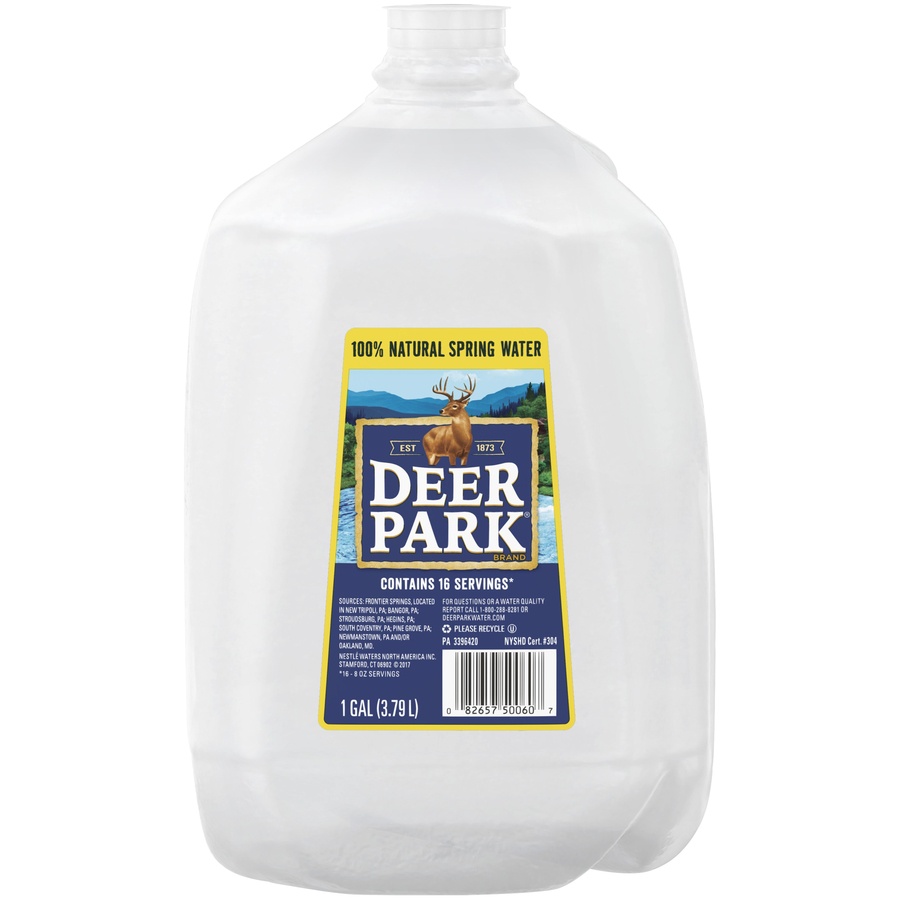 slide 1 of 4, Deer Park 100% Natural Spring Water, 128 oz