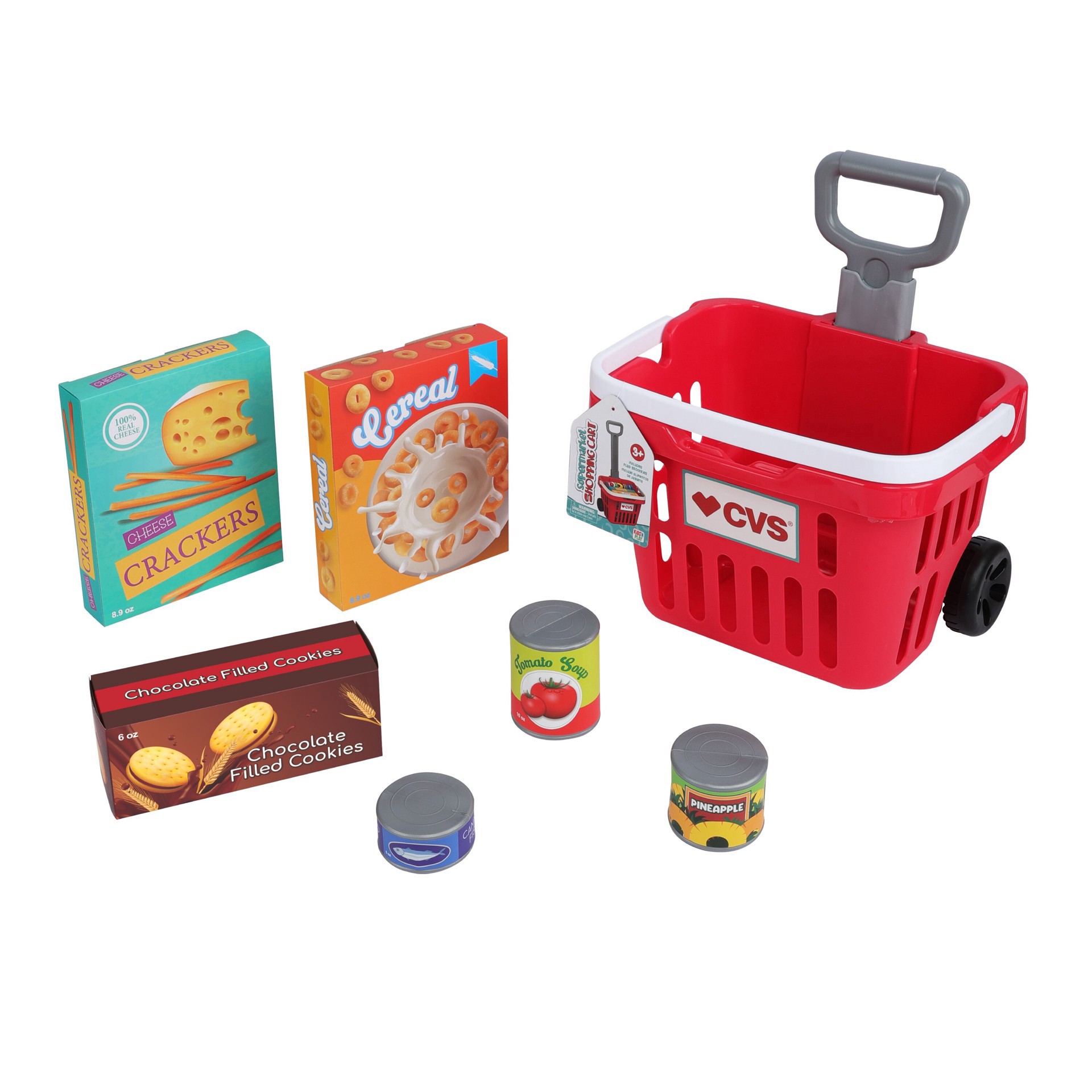 slide 1 of 1, SEASONAL MISC Grocery Basket With Wheels, 1 ct