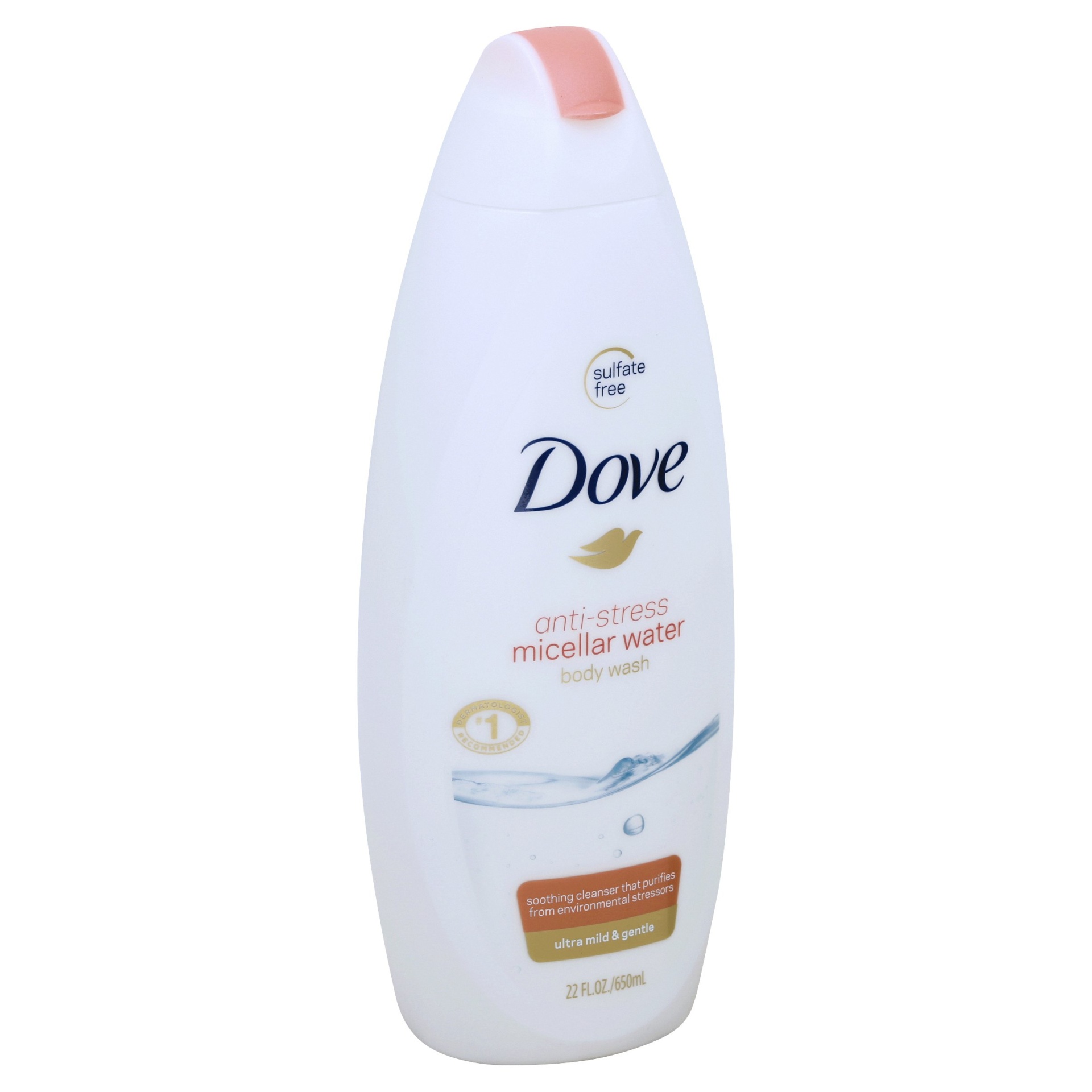 slide 1 of 2, Dove Anti-Stress Micellar Water Body Wash, 22 fl oz