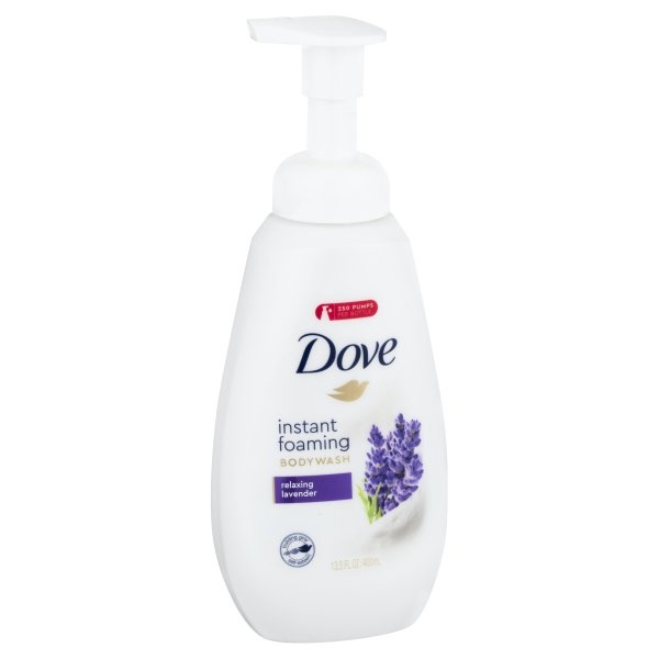 slide 1 of 4, Dove Purely Pampering Relaxing Lavender Shower Foam, 13.5 oz