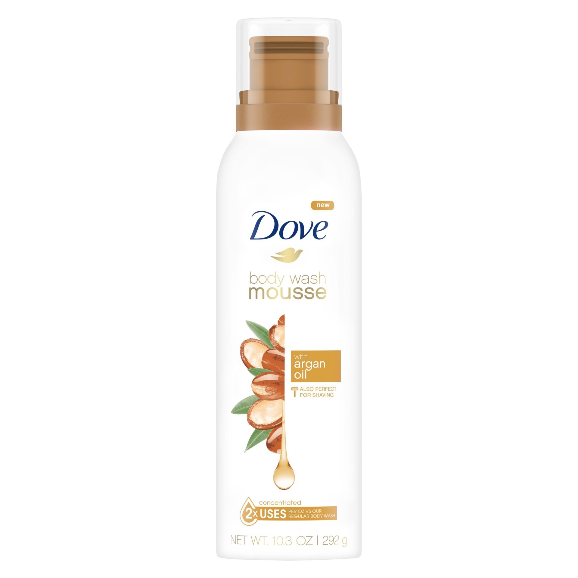 slide 1 of 2, Dove with Argan Oil Body Wash Mousse, 10.3 oz