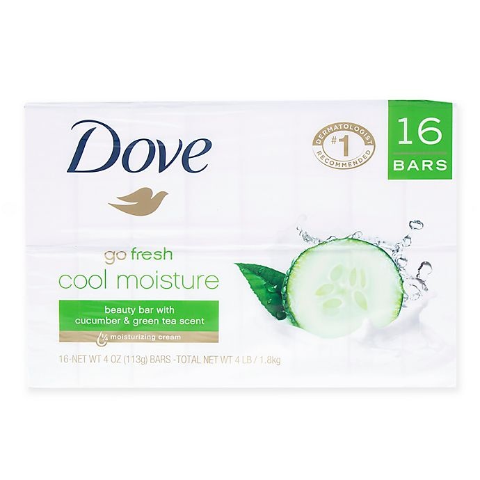 slide 1 of 1, Dove Cool Moisure Beauty Bar - Cucumber and Green Tea, 16 ct