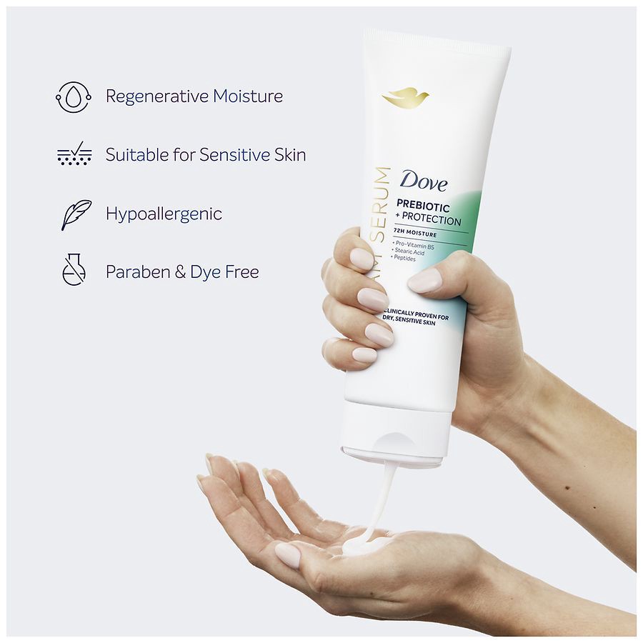 slide 2 of 5, Dove Prebiotic + Protection Cream Serum, 8 oz