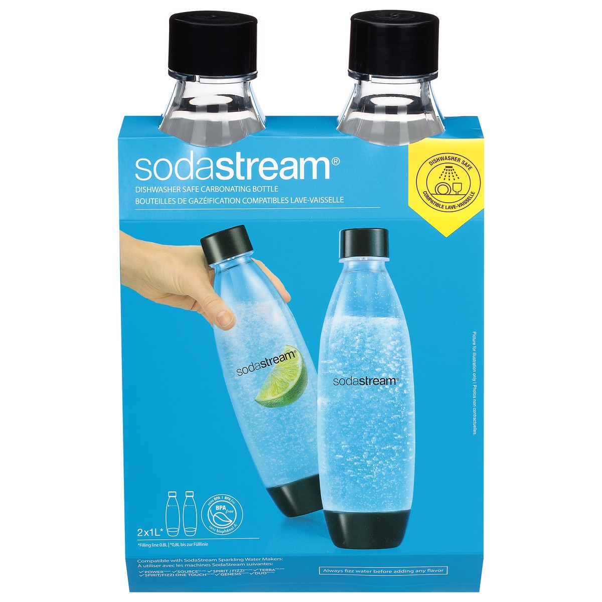 slide 1 of 11, SodaStream Carbonating Bottles 2 - 1 l Bottles, 2 ct