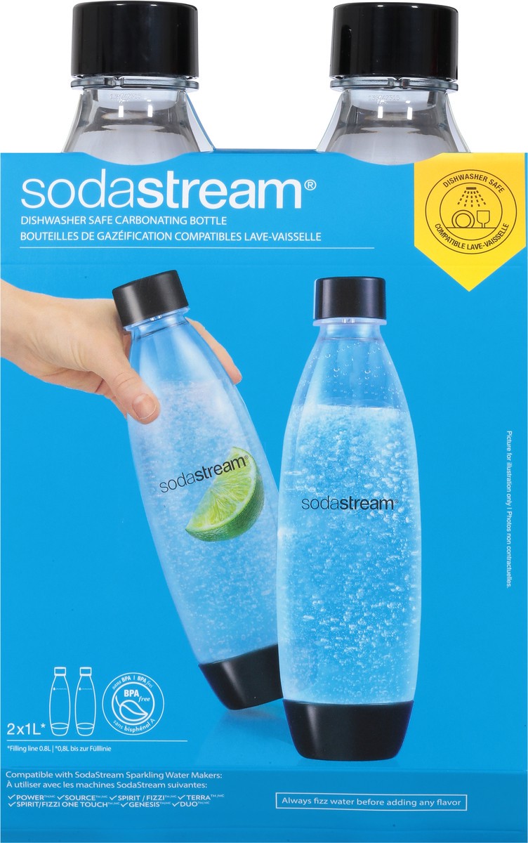 slide 4 of 11, SodaStream 1 Liter Dishwasher Safe Carbonating Bottle 2 ea, 2 ct