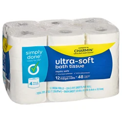 Simply Done Ultra-Soft 2-Ply Mega Rolls Bath Tissue 12 Rolls