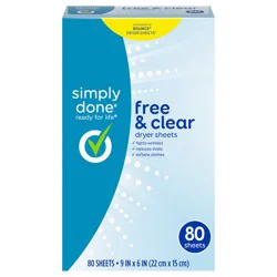 Simply Done Free & Clear Dryer Sheets