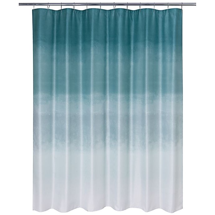 slide 2 of 3, Allure Home Creation Metallic Ombre Glimmer Shower Curtain - Teal, 1 ct