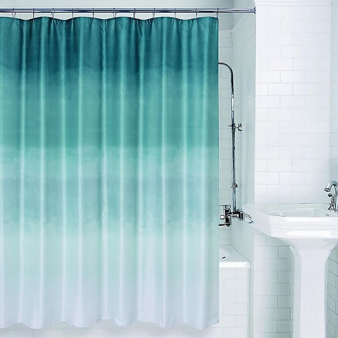 slide 1 of 3, Allure Home Creation Metallic Ombre Glimmer Shower Curtain - Teal, 1 ct